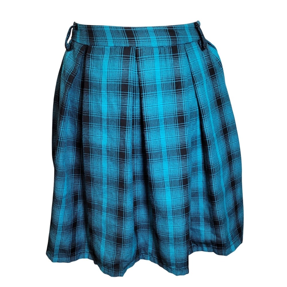 Hot Topic Blue and Black Plaid Mini Skirt